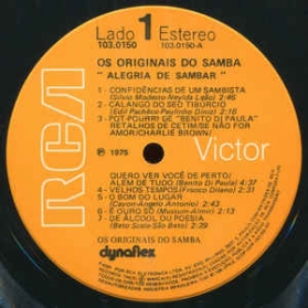 Os Originais Do Samba ‎- Alegria De Sambar