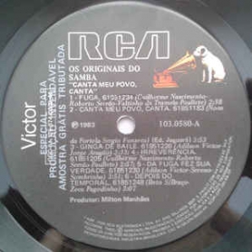Os Originais Do Samba ‎- Canta Meu Povo Canta