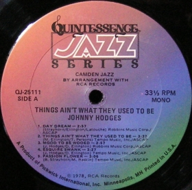 Johnny Hodges ‎- Things Ain't What They Used To Be