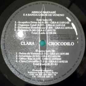 Arrigo Barnabé E A Banda Sabor De Veneno - Clara Crocodilo